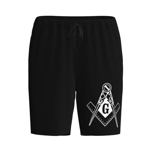 Masonic Symbols Pajama Shorts for Men, Men's Pajama Bottoms, Sleepwear for Summer2