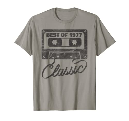 Best Of 1977 Limited Edition Birthday Gifts Cassette Tape t-shirt, cinza, S
