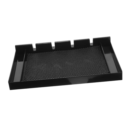 PACKOVE Barber Clipper Tray Anti-slip Mat, Clipper Guard Holder and Hair Trimmer Organizer, Vintage Style Storage Box for Barber Station and Hairdressing Tool Holder