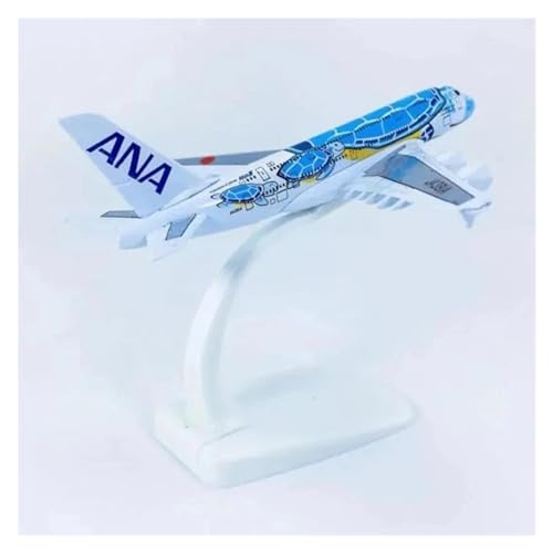 Modelo de avión pintado A380 Sea Turtle con base de exhibición estable 5