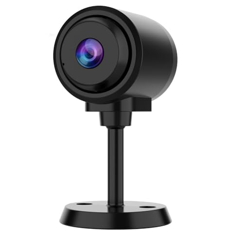 Ujjdwiurgh Pequeña cámara para seguridad en el hogar, 1 unidad, WiFi de 2.4 GHz, portátil, funciona con pilas, con visión nocturna IR, detección humana