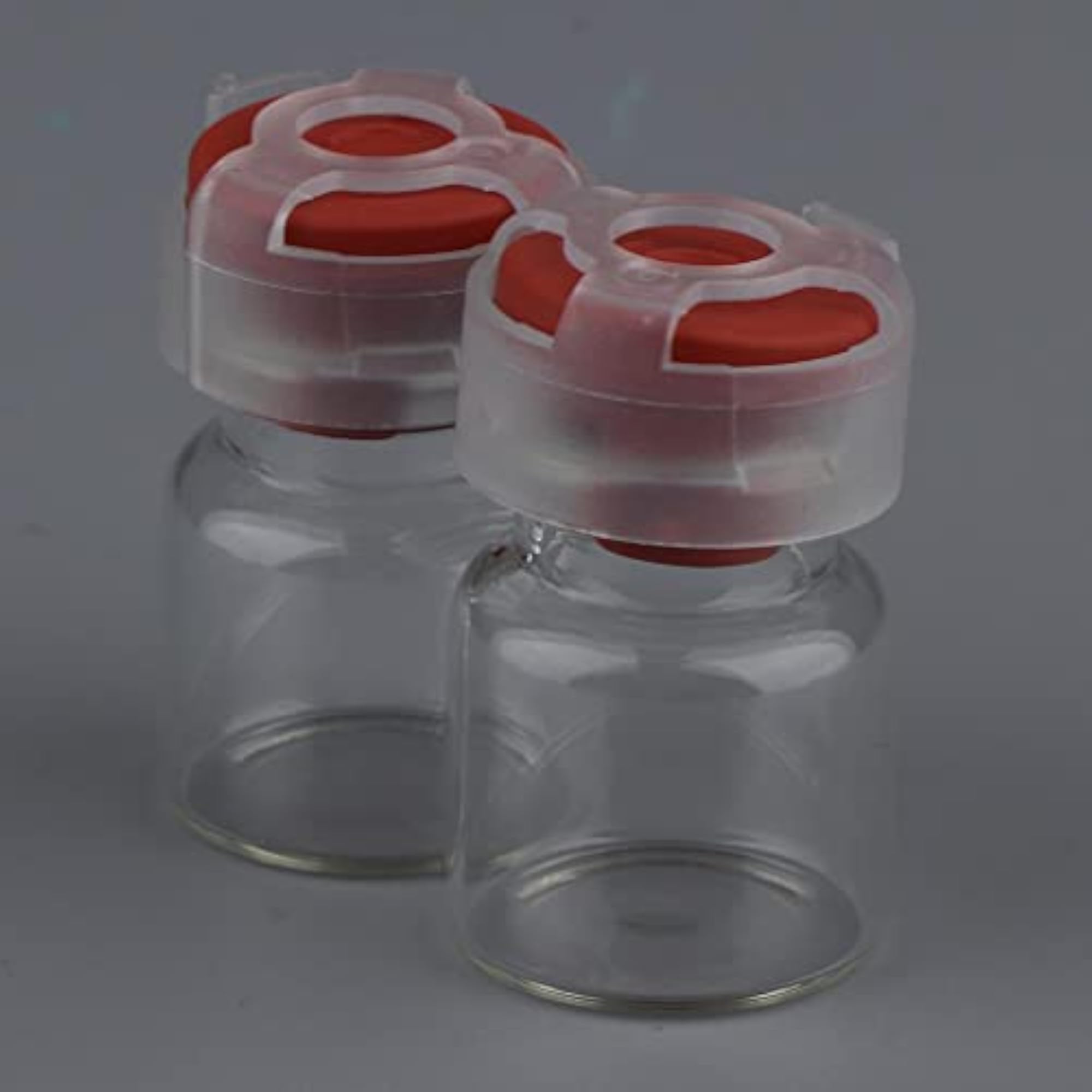4x20Pcs Empty Sealed Serum Powder Vials with Red Lids