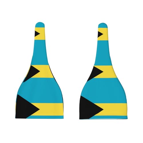 Baby Beanie Flag of The Bahamas Knotted Hat - Soft, Warm, Comfortable, Headwear for Newborns, 0-6 Months Black3