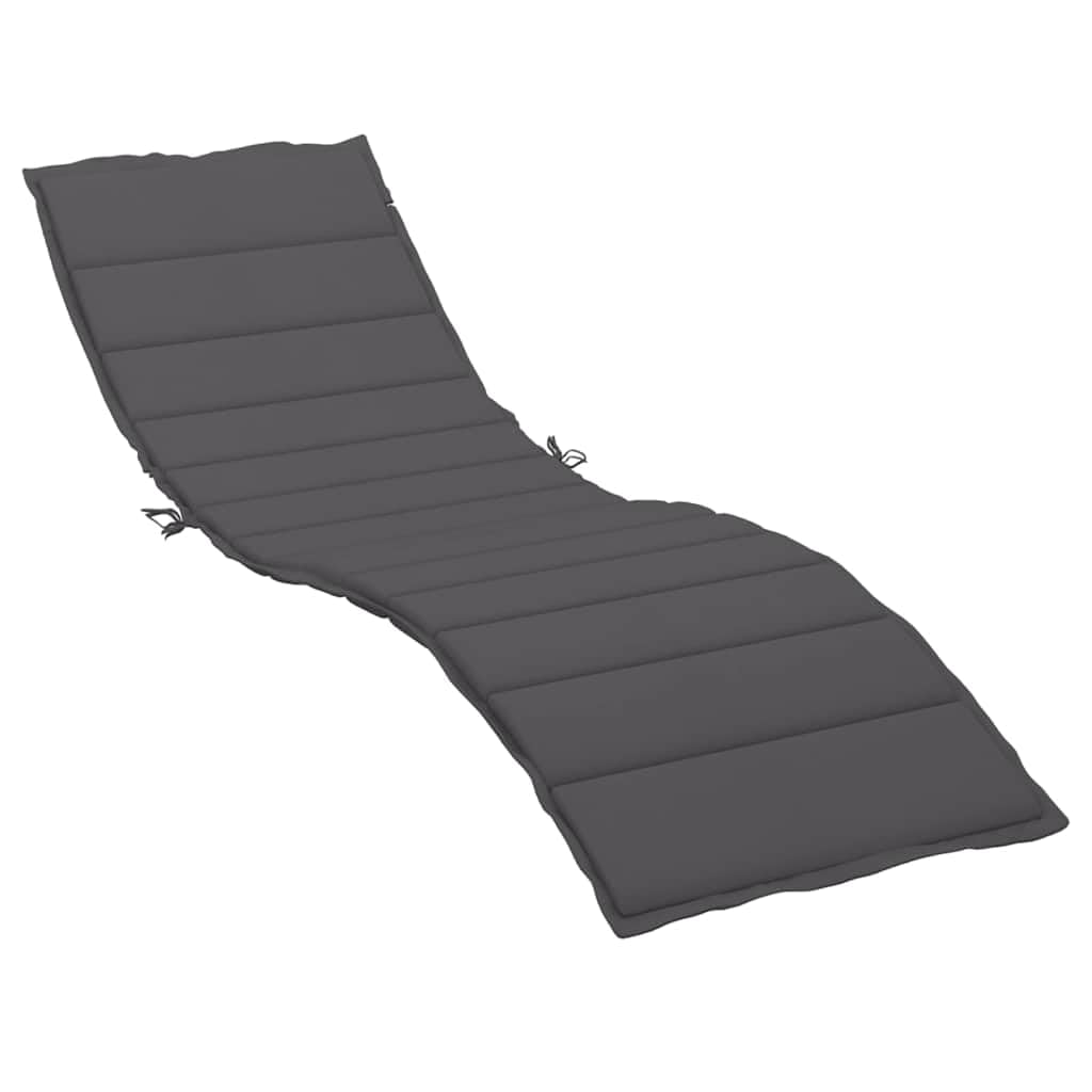 Cuscino per sedia a sdraio, 200 x 50 x 3 cm, colore antracite