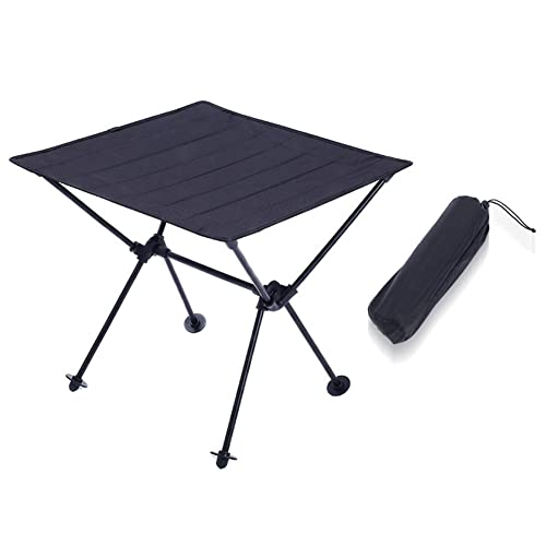 Jeenuuder - Mesa de camping al aire libre para playa ultraligera de aluminio, senderismo escalada negro