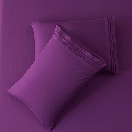 Image of SONORO KATE Bed Sheet Set Super Soft Microfiber 1800 Series Luxury Egyptian Sheets 16-Inch Deep Pocket Wrinkle and Hypoallergenic-4 Piece(King Purple)