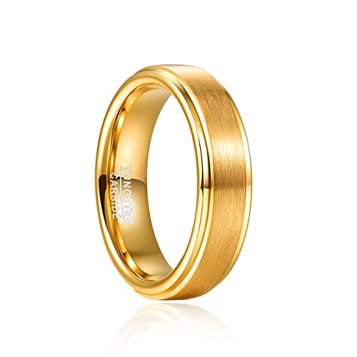 [NUNCAD(ヌンカド)] リングメンズ アクセサリー タングステン 指輪 ゴールド リング25号 シンプル 6mm