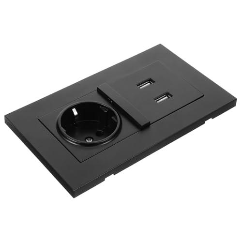 Zócalo Tipo 86 europeo con doble USB y corriente para empotrar en pared de restaurante