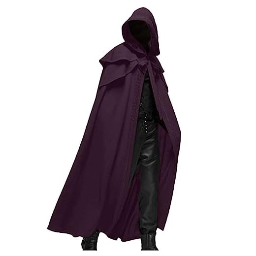 Casaco masculino formal com capuz para coquetel masculino vintage gótico com capuz camponês steampunk inverno outono 2025 moda, J-644 Roxo, G