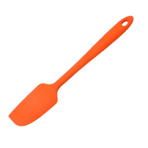 Spatule Cuisine,Spatule Flexible en Silicone Antiadhésif Ustensiles de Cuisine pour la Cuisson Résistant à la Chaleur de Anti-adhé Spatule à Pâtisserie pour la Cuisson de Gâteaux et de Crème(Orange)