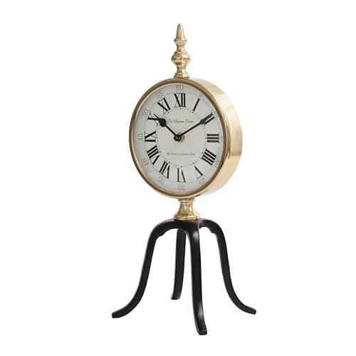 Image of Decor de Maison Handcrafted Quad Stand Luxury Analog Table Clock for Livingroom, Bedroom, Studyroom, Black, Silent Non-Ticking Desk Clock for Home Decor