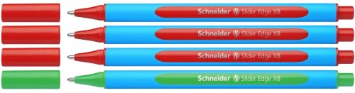 Schneider 152272 Slider Edge XB Lehrer Korrekturset (4er Set Kugelschreiber im Aufsteller, Strichbreite XB) rot, grün