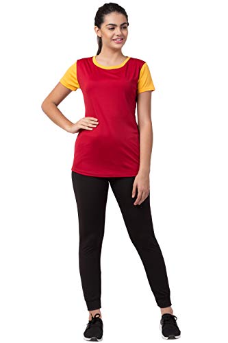 Image of BLUECON Combo Pack Solid Polyester Slim Fit Half Sleeve Women Tshirt /Multicolor Short Sleeve Tshirt for Women Sport Wear