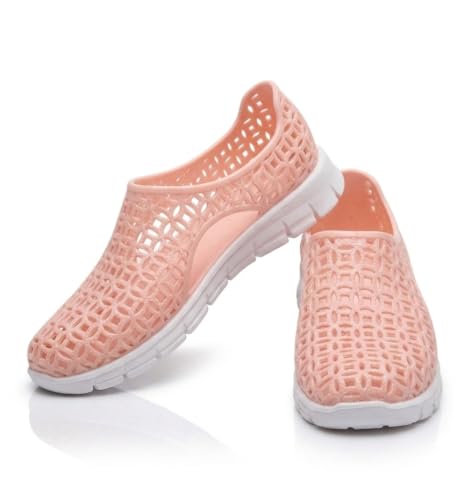 Image of Women's Hollow-Out Slip-On Sandals, Waterproof, Breathable Cutout Design, Casual Flat Shoes