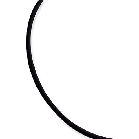 Goldia Sterling Silver 4mm Black Rubber Cord Necklace Cover