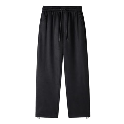 Pantalons décontractés homme en daim souple coupe droite