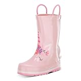 Western Chief Girls Waterproof Printed Rain Boot with Easy Pull on Handles, Unity Unicorn, 5 Toddler