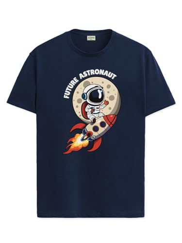 Image of ADRO T Shirts for Boys & Girls | Astronaut Printed T-Shirt | Ages 3-14 | 100% Cotton Round Neck Tshirt for Boys