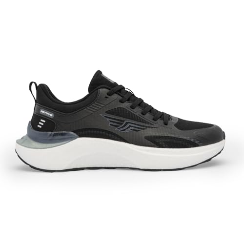 Image of Red Tape Men's Sneakers White Black Mesh Round Toe Lace-Up Easy Movement