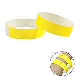 100 Stück Armbänder für Veranstaltungen, Klebearmbänder aus Papier, Neon-Armbänder für Einlass, Festival, Club, Party, Wettbewerb (Gelb)