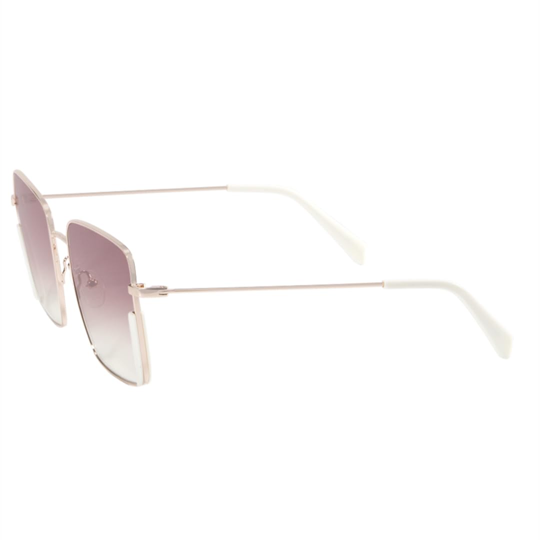Metalowe okulary przeciwsłoneczne damskie, duże, różowe, oversize'owe, męskie, UV400