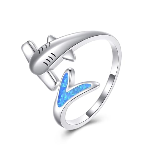Bague ajustable requin argent 925 finis les problèmes de taille de doigt