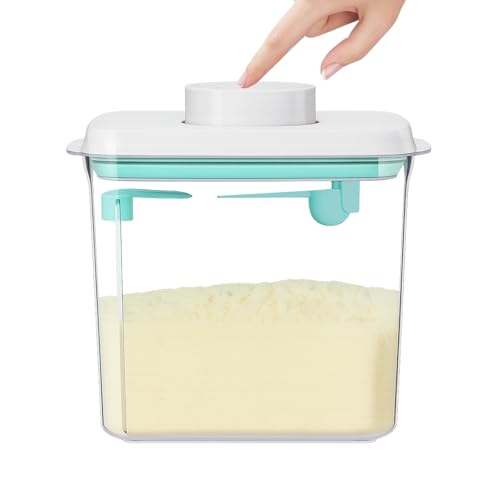 KAIYAYA Milk Powder Dispenser 1700ml Milk Powder Storage Box Baby Food Container | Moisture-proof | Sealed Container | Portable - with Spoon Push-Button Design BPA-Free Removable