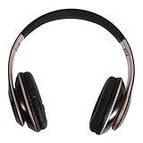 Toddmomy Kabellose Gaming Kopfhörer Faltbar Mikrofon On Ear 4.0-Technologie Schwarz Gold zu 10m Reichweite