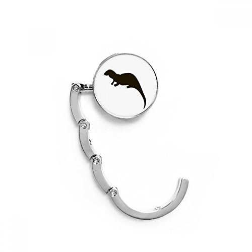 Gancho plegable de bolso para mesa DIYthinker con diseño de animal nutria marina negro