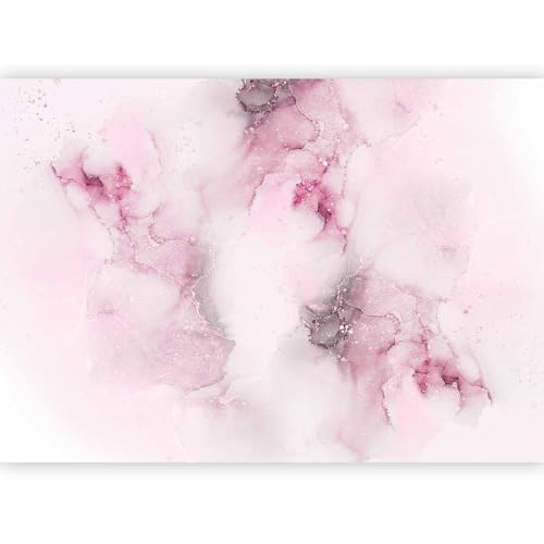 murando - Papier peint panoramique artistique 200x140 cm - Revêtement mural décoration pour chambre salon - Design moderne - Rose gris violet - Abstraction beige taches marbre f-C-10058-a-b