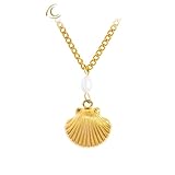 Genérico Collar colgante de concha para mujer, hipoalergénico chapado en oro, joyería para vacaciones en la playa