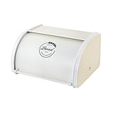 QUXVUIS Elegante panera metálica, Ideal para Guardar Galletas, Pasteles y Mantener Frescos los Alimentos. Ideal para cafeterías y panaderías. Contenedor de Almacenamiento para la despensa, Beige, S