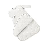 GUNAMUNA Unisex Baby Long Sleeve Wearable Sleep Bag, Premium Duvet Sack, 1.0 TOG, Heather Grey, 18-2