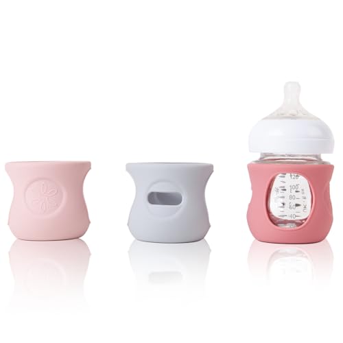 3 Pack Silicone Sleeve for Avent Natural Glass Baby Bottles, Compatible Philips Avent Glass Natural Baby Bottle, 4 oz