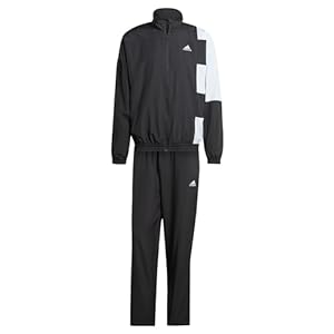 adidas Men’s Sportswear Colorblock Track Suit, Black/White, S