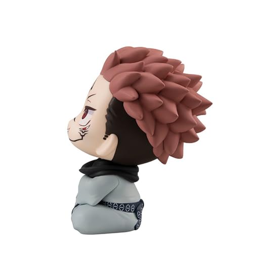 Image of QAHEART JJK Figure Ryomen Sukuna Look Up Figure, 10cm Anime Action Figure Model Statue Cake Topper Decoration Handmade Collectible Gifts for Fans
