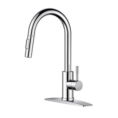 FORIOUS Chrome Modern Pull Down Faucet