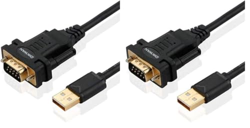 Image of USB to RS232, USB Serial Adapter with FTDI Chipset,USB 2.0 to Male DB9 Serial Cable for Windows 11,10, 8, 7, Vista, XP, 2000, Linux and Mac OS(6ft) (Pack of 2)