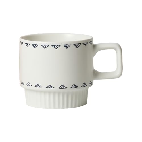 HUMOCHUSON Taza Te Taza De Cerámica Esmerilada Azul Retro Simple Nórdica De 320 Ml, Taza De Café Con Leche Para Desayuno, Adecuada Para Hombres Y Mujeres