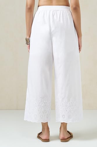 Image of Rangmanch by Pantaloons Women's 100% Cotton Bottoms | Regular Fit | Mid Rise Waist | Ankle Length