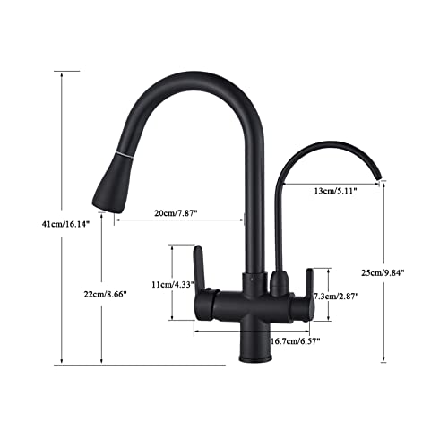 Robinet de cuisine eau pure en finition chrome poli brillant double commande - 6
