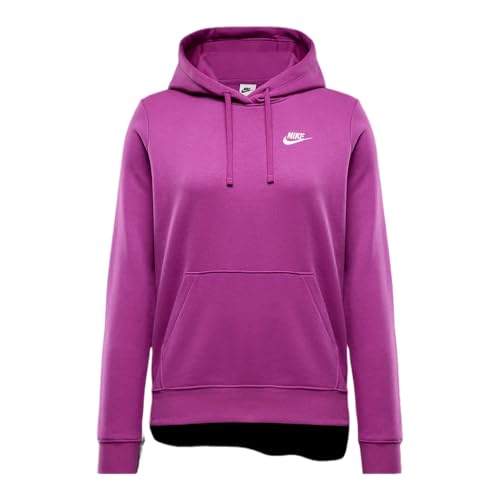 Nike Sportswear Club Fleece Women's Pullover Hoodie (DQ5793-518, Hot Fuchsia/White) Size Large