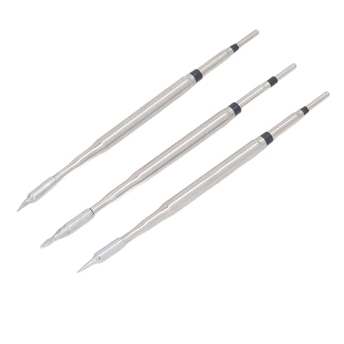 Image of 3-Piece Soldering Iron Tips Kit, Replacement Tips Set, Copper Material, Straight Curved Small Knife Tip