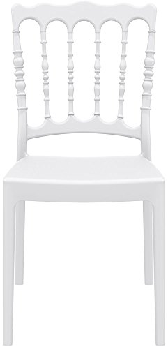 Lot de 4 chaises empilables Napoleon blanches en Polypropylene