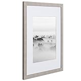 18x24 Picture Frame Modern Gray - Matted for 12x18 Poster, Frames by EcoHome