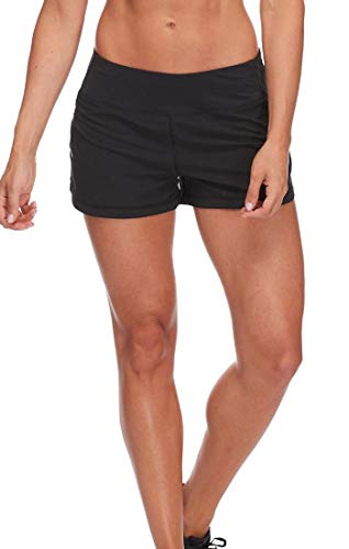 Body Glove Active Women's Buck UP Loose Fit Hybrid Activewear Swim Shorts, Black, Medium