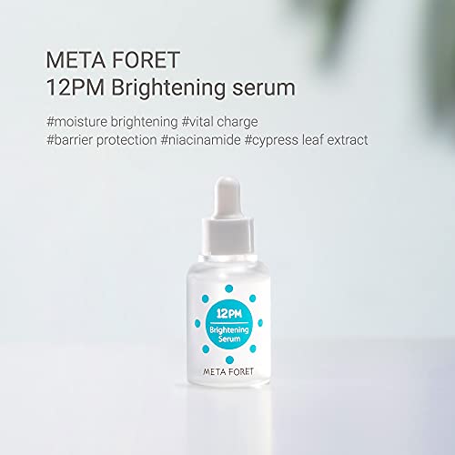 [Unscented] Metaforet 12Pm Cypress Niacinamide, Albutin, Hyaluronic Acid Facial Serum 30Ml(1.01Oz) - Korean Face Serum, Removing Dark Trouble Spot, Vegan Friendly #TOP1