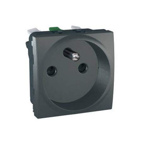 prise de courant 2p+t - graphite - bornes auto - schneider unica