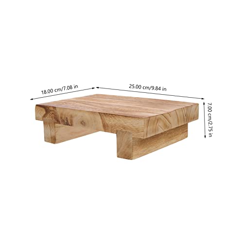 Tabouret bois décoratif Hemobllo support surélevé et plateau de présentation