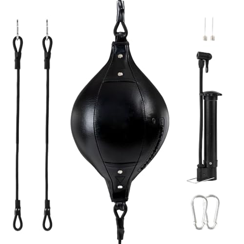 Saco De Boxeo Doble, Pelota De Boxeo Elástica, Saco de con PU Cuero Elástico para Entrenamiento de Coordinación y Core en Gimnasio